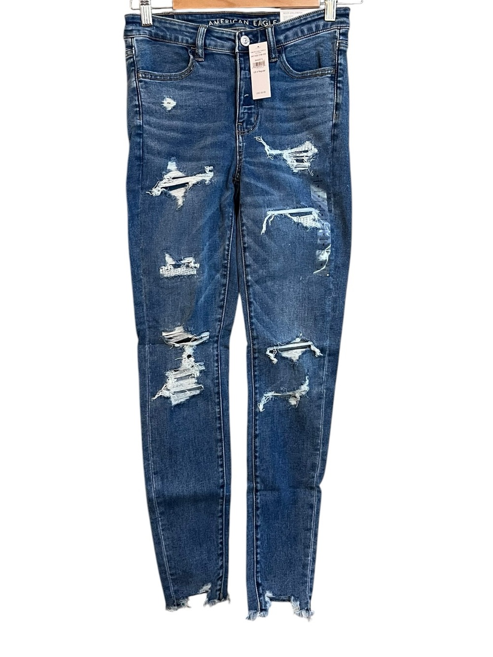 American Eagle Hi-Rise Jegging Next Level Stretch Skinny Jeans Womens 4R 27W NWT